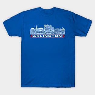 Texas Baseball Team All Time Legends, Arlington City Skyline T-Shirt